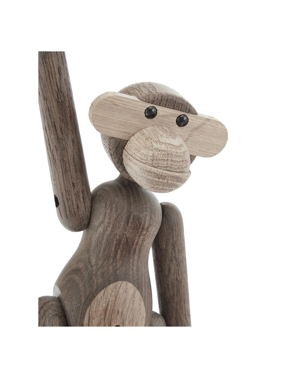 Figura decorativa de diseño Monkey, Madera de roble barnizada, Roble, An 20 x Al 19 cm