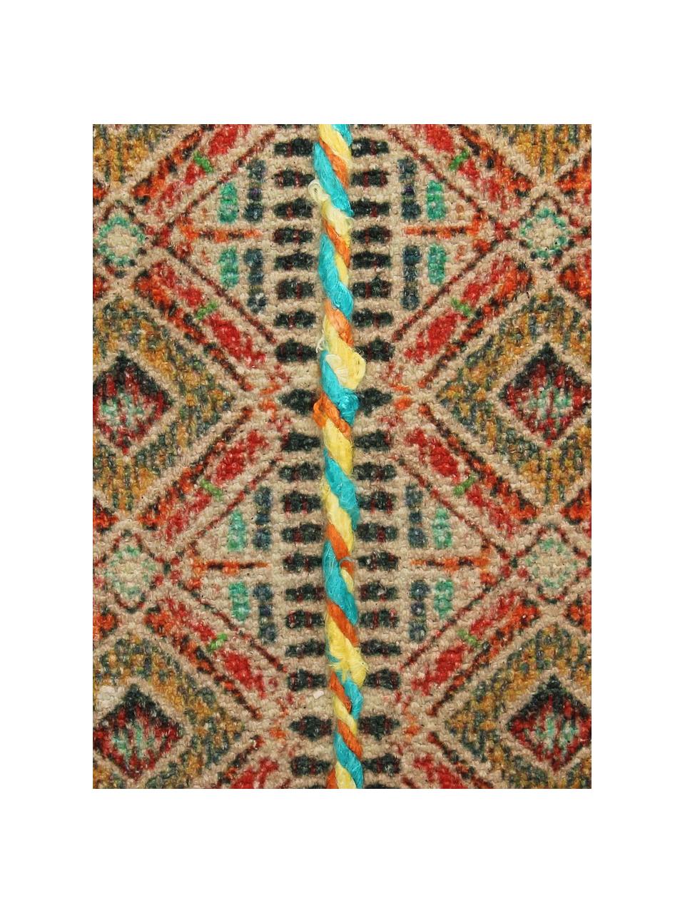 Besticktes Boho-Kissen Otton, mit Inlett, Bezug: Baumwolle, Beige, Mehrfarbig, 45 x 45 cm