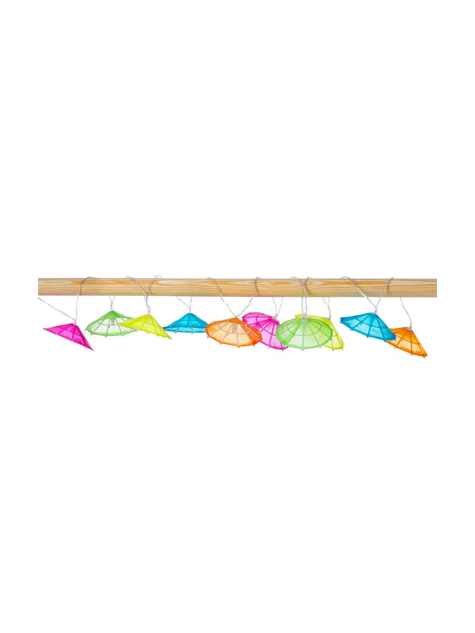 LED-Lichterkette Umbrella, 165 cm, 10 Lampions, Lampions: Baumwolle, Mehrfarbig, L 165 cm