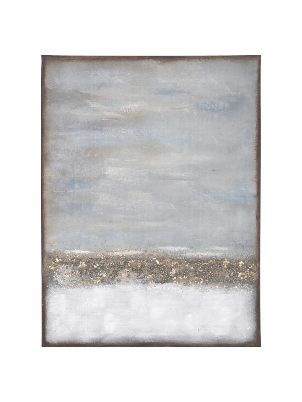 Ručně malovaný obraz na plátně Abstract Horizon, Modrá, více barev, Š 90 cm, V 120 cm