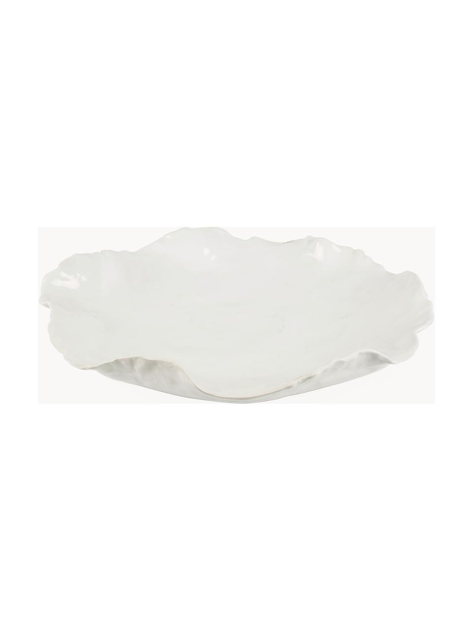 Handgefertigte Servierschale Claire, Keramik, Weiß, Ø 41 x H 8 cm
