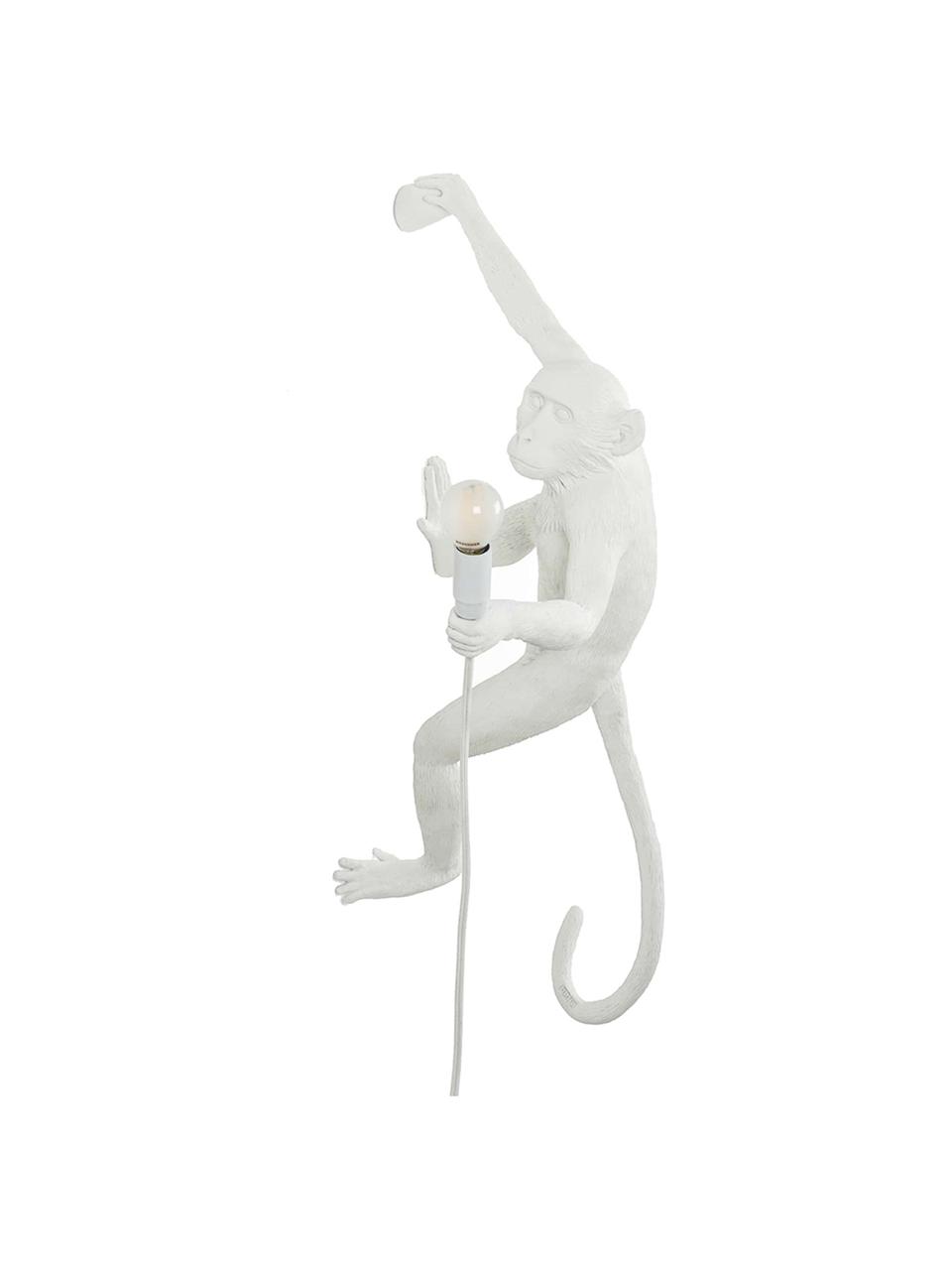 Wandleuchte The Monkey mit Stecker, Weiss, 21 x 77 cm