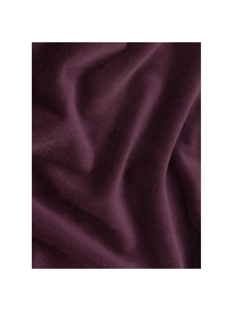 Poszewka na poduszkę z aksamitu Dana, 100% aksamit bawełniany, Ciemny fioletowy, S 40 x D 40 cm