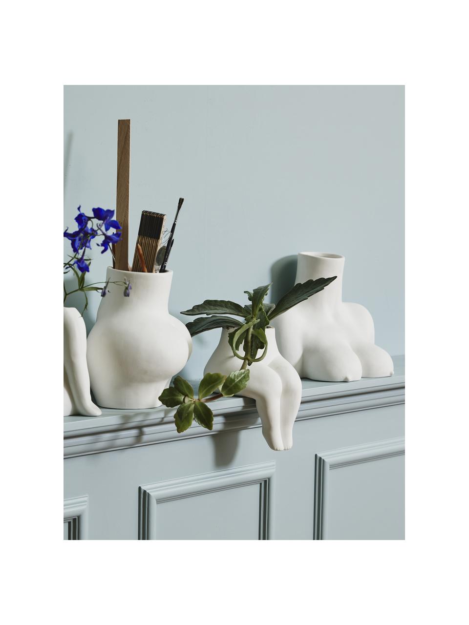 Vaso bianco di design Avaji, Ceramica, Bianco, Larg. 27 x Alt. 23 cm