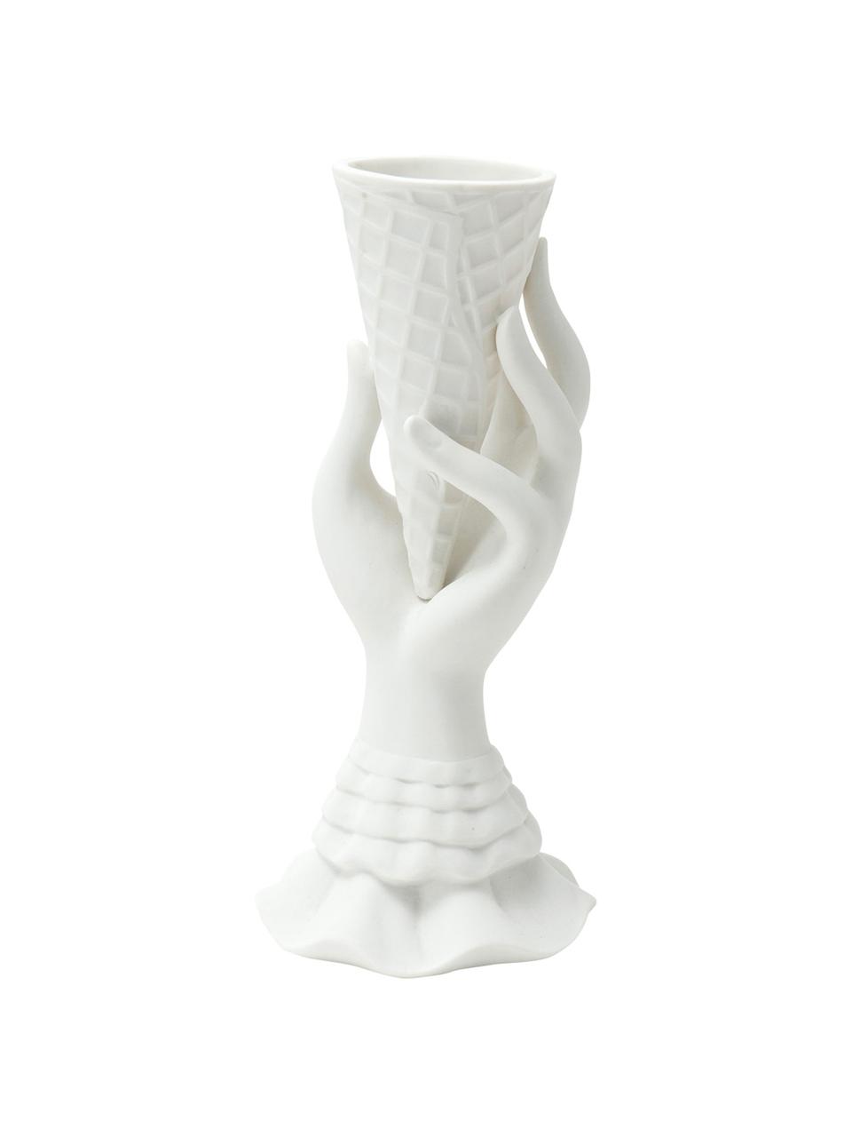 Petit vase design porcelaine I-Scream, Porcelaine, Blanc, Ø 7 x haut. 18 cm