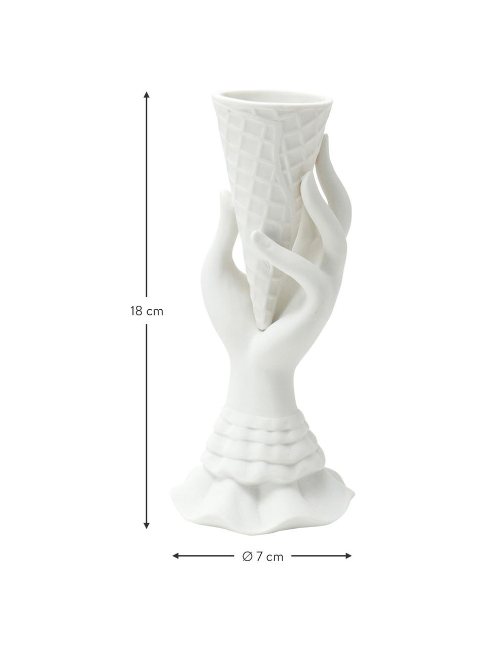 Jarrón de porcelana de diseño I-Scream, Porcelana, Blanco, Ø 7 x Al 18 cm