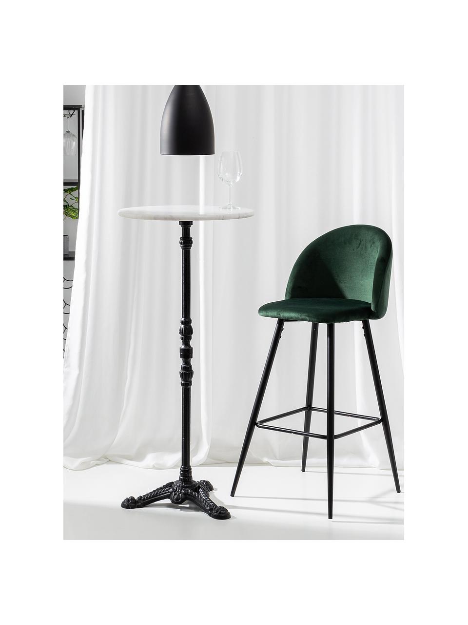 Sedia da bar Maxine, Rivestimento: 100% poliestere, Gambe: metallo rivestito, Verde scuro, nero, Larg. 48 x Alt. 102 cm