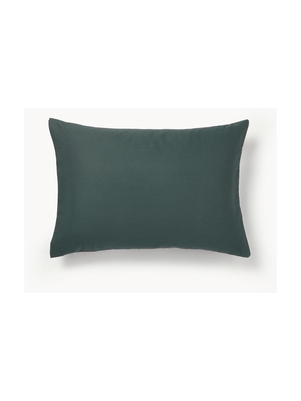 Funda de almohada de satén Flori, Verde oscuro, multicolor, An 45 x L 110 cm