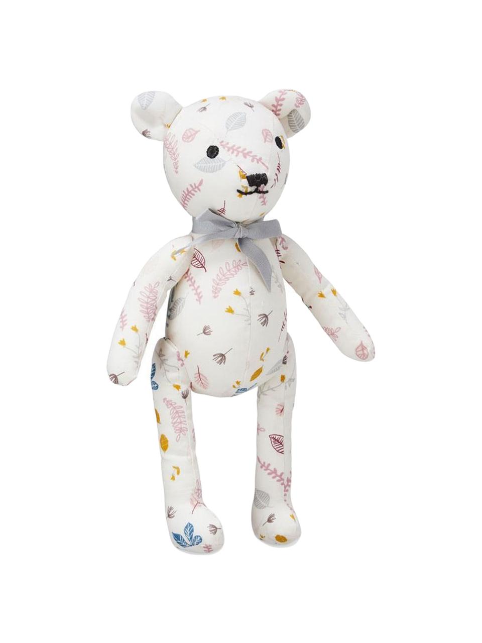 Peluche en coton bio Teddy, Blanc, tons roses, jaune