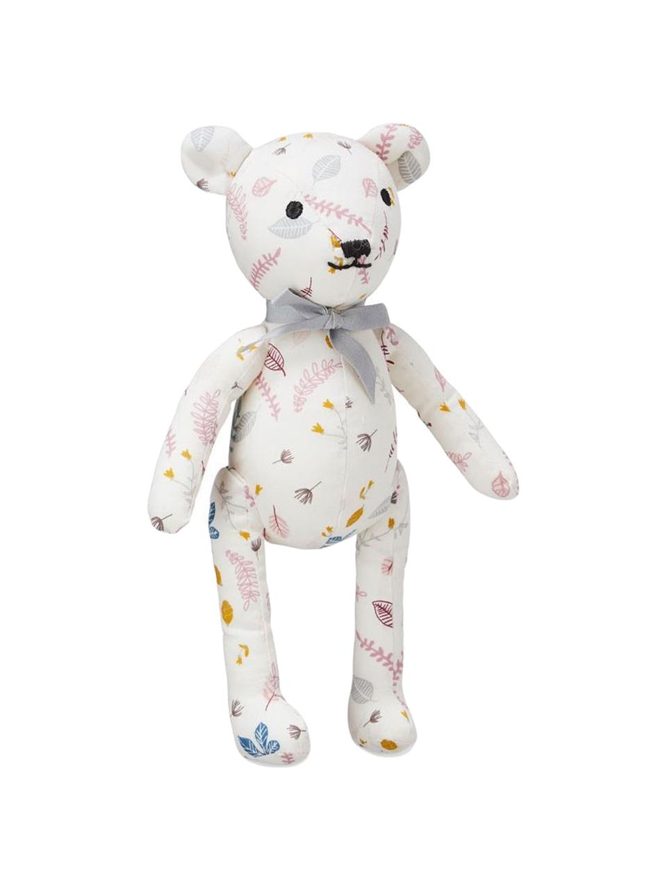 Peluche orsetto in Bio cotone Teddy, Bianco, tonalità rosa, giallo, Larg. 14 x Alt. 28 cm