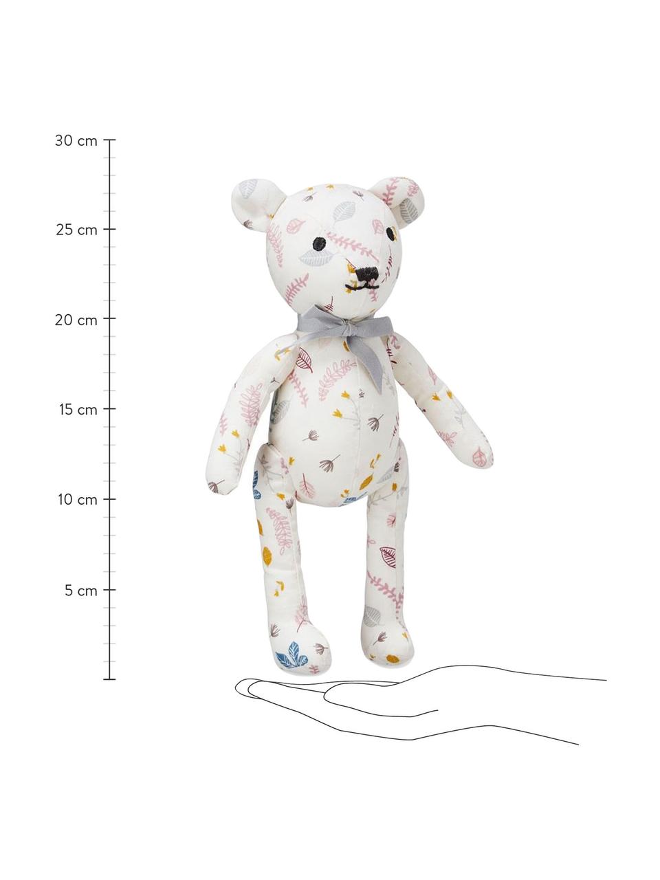 Peluche en coton bio Teddy, Blanc, tons roses, jaune