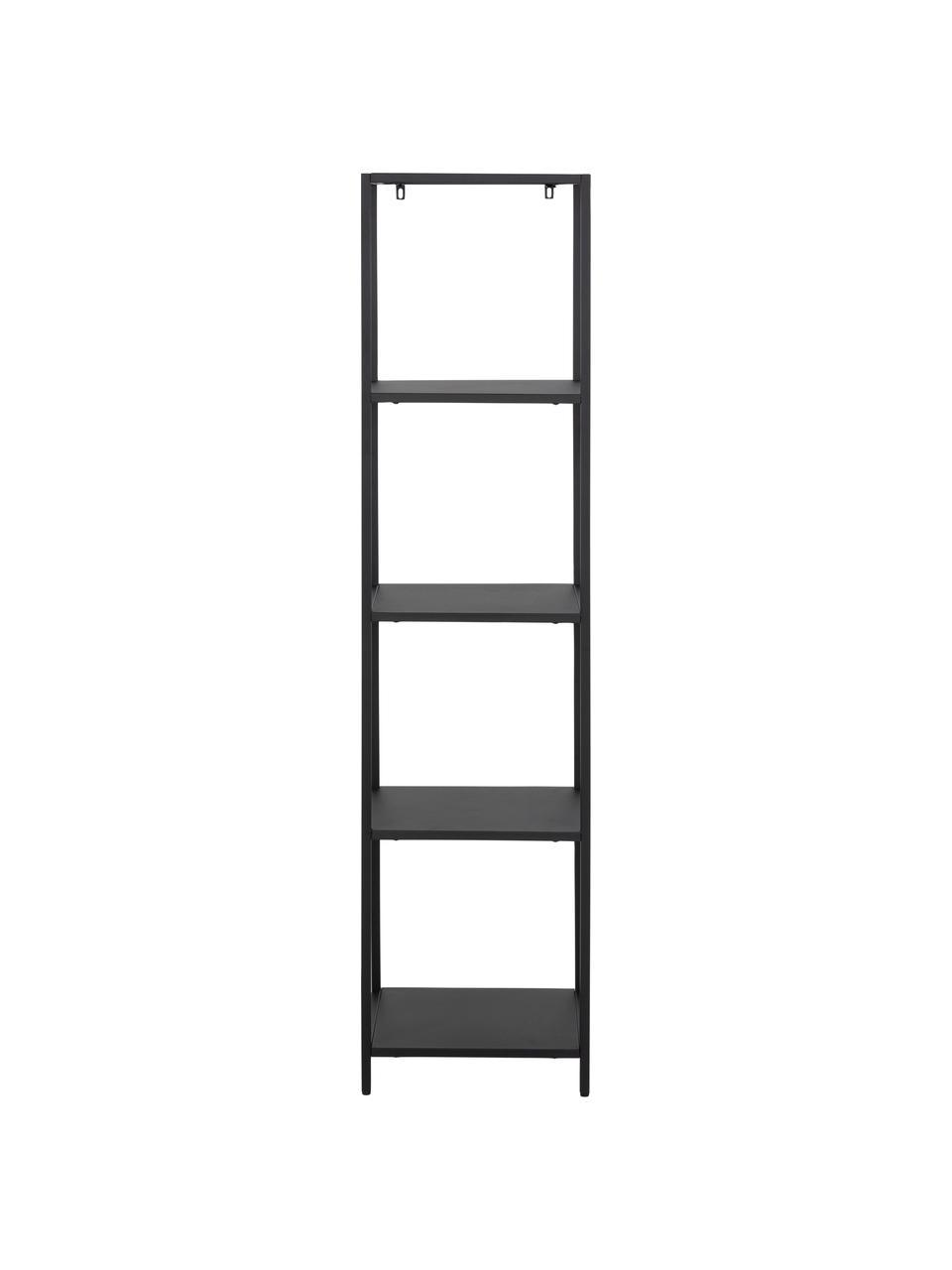 Étagère en métal Neptun, Métal, revêtement par poudre, Noir, larg. 35 x haut. 146 cm
