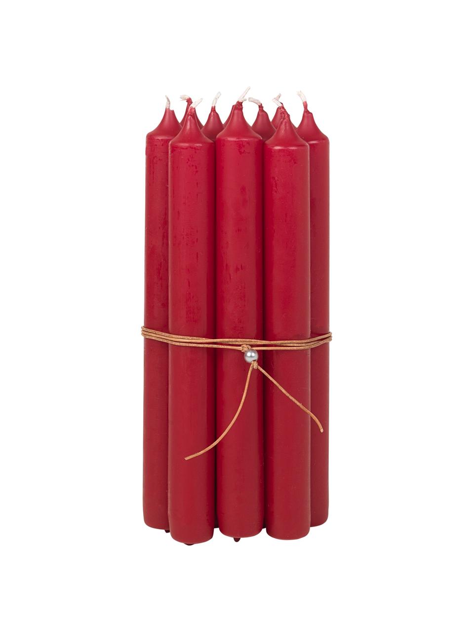 Steekkaarsen Classic, 10 stuks, Paraffinewas, Rood, Ø 2 x H 19 cm