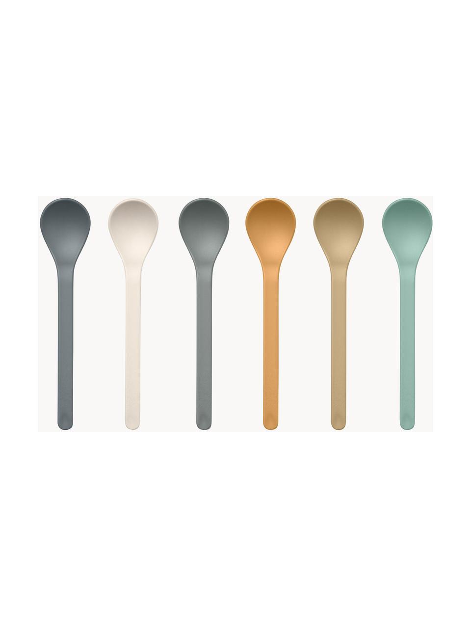 Set de cucharas Erin, 6 uds., Plástico, Tonos azules y beige, An 3 x L 15 cm