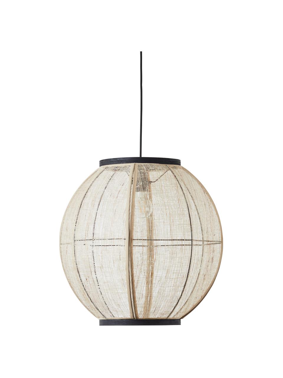 Lámpara de techo Tanah, Anclaje: metal, Cable: plástico, Negro, beige, Ø 47 x Al 47 cm
