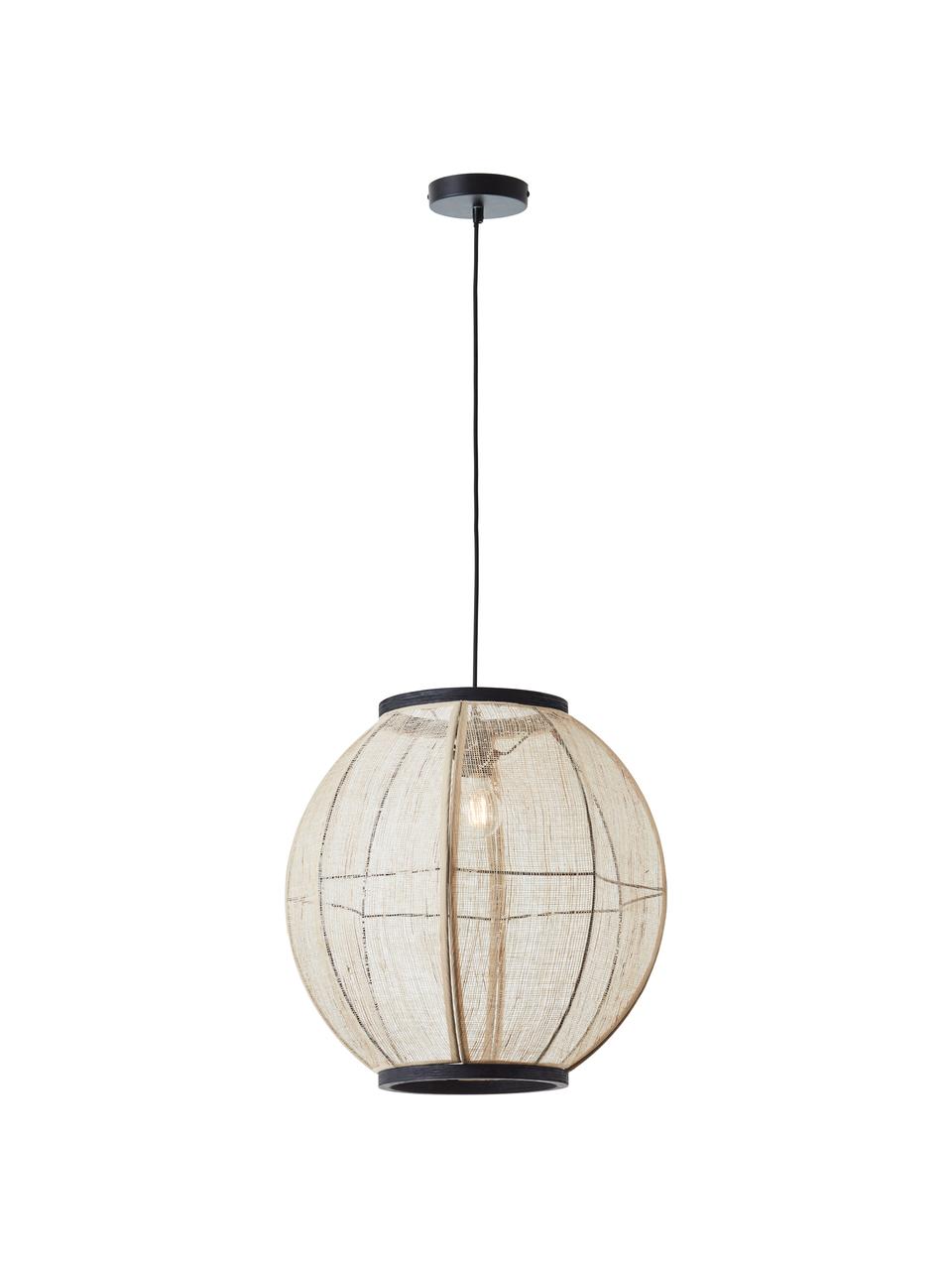 Lámpara de techo Tanah, Anclaje: metal, Cable: plástico, Negro, beige, Ø 47 x Al 47 cm
