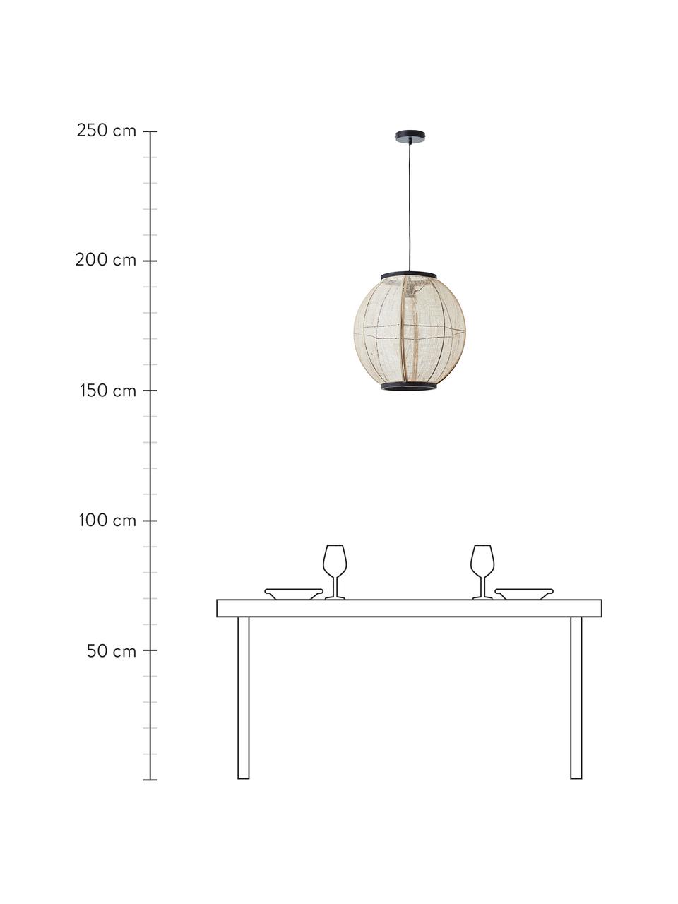 Suspension Tanah, Noir, beige, Ø 47 x haut. 47 cm