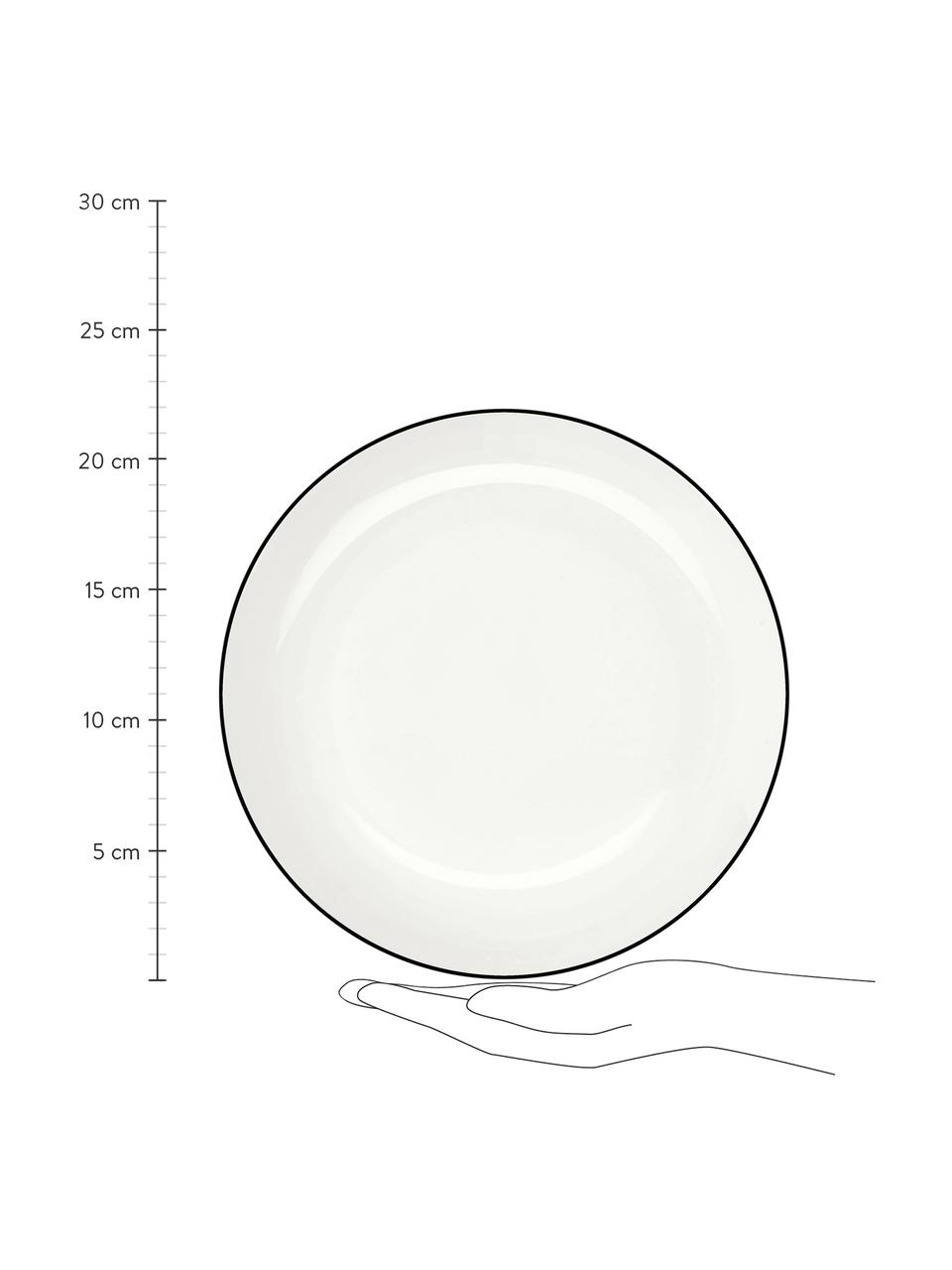 Pastaborden à table ligne noir met zwarte rand, 4 stuks, Beenderporselein (porselein)
Fine Bone China is een zacht porselein, dat zich vooral onderscheidt door zijn briljante, doorschijnende glans., Wit. Rand: zwart, Ø 22 x H 5 cm