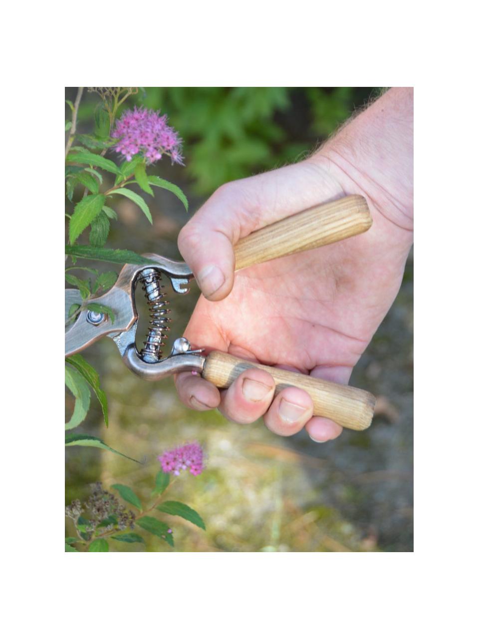 Sécateur Gardenia, Bois de frêne, couleur cuivre, larg. 6 x haut. 21 cm