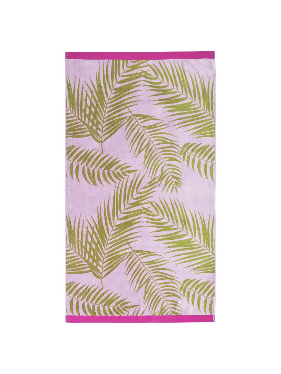 Fouta en coton Surfing, 100 % coton, Lilas, vert, larg. 100 x long. 180 cm