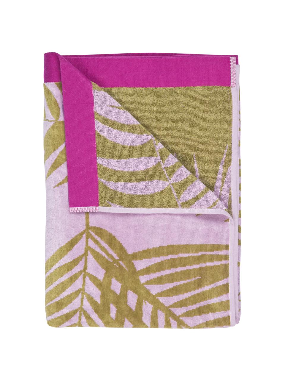 Fouta en coton Surfing, 100 % coton, Lilas, vert, larg. 100 x long. 180 cm