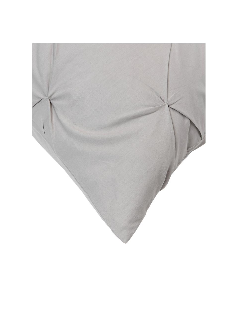 Baumwollperkal-Kopfkissenbezug Brody mit Steppmuster in Origami-Optik, Webart: Perkal Fadendichte 200 TC, Grau, B 40 x L 80 cm