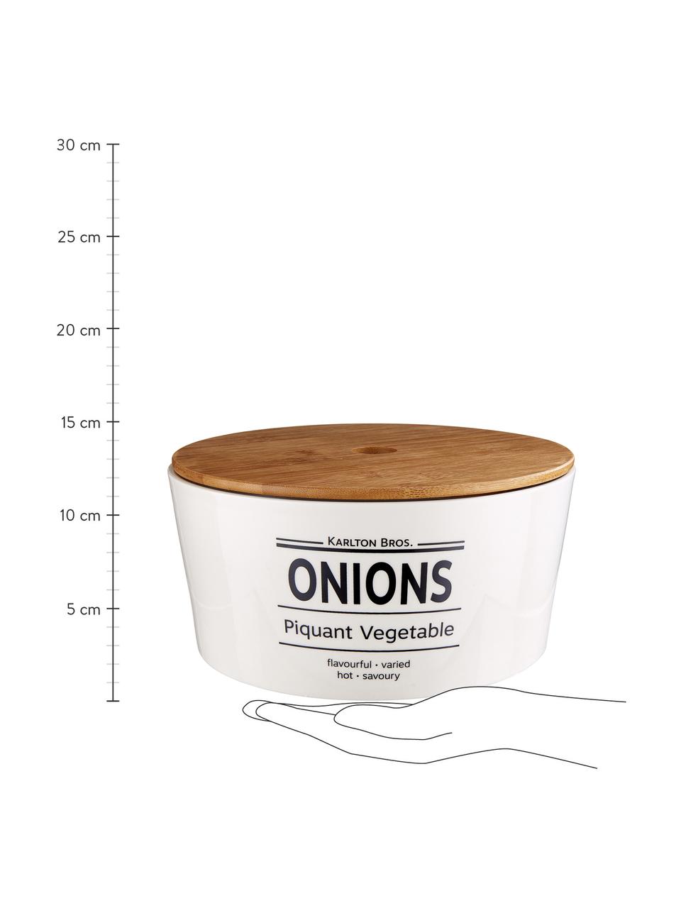Bote Karlton Bros. Onions, Porcelana, Blanco, negro, marrón, Ø 22 x Al 11 cm, 2,4 L