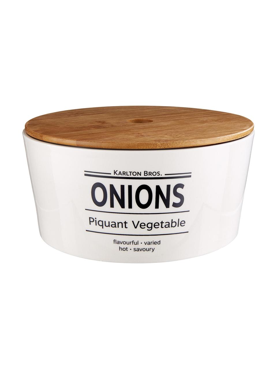 Bote Karlton Bros. Onions, Porcelana, Blanco, negro, marrón, Ø 22 x Al 11 cm, 2,4 L