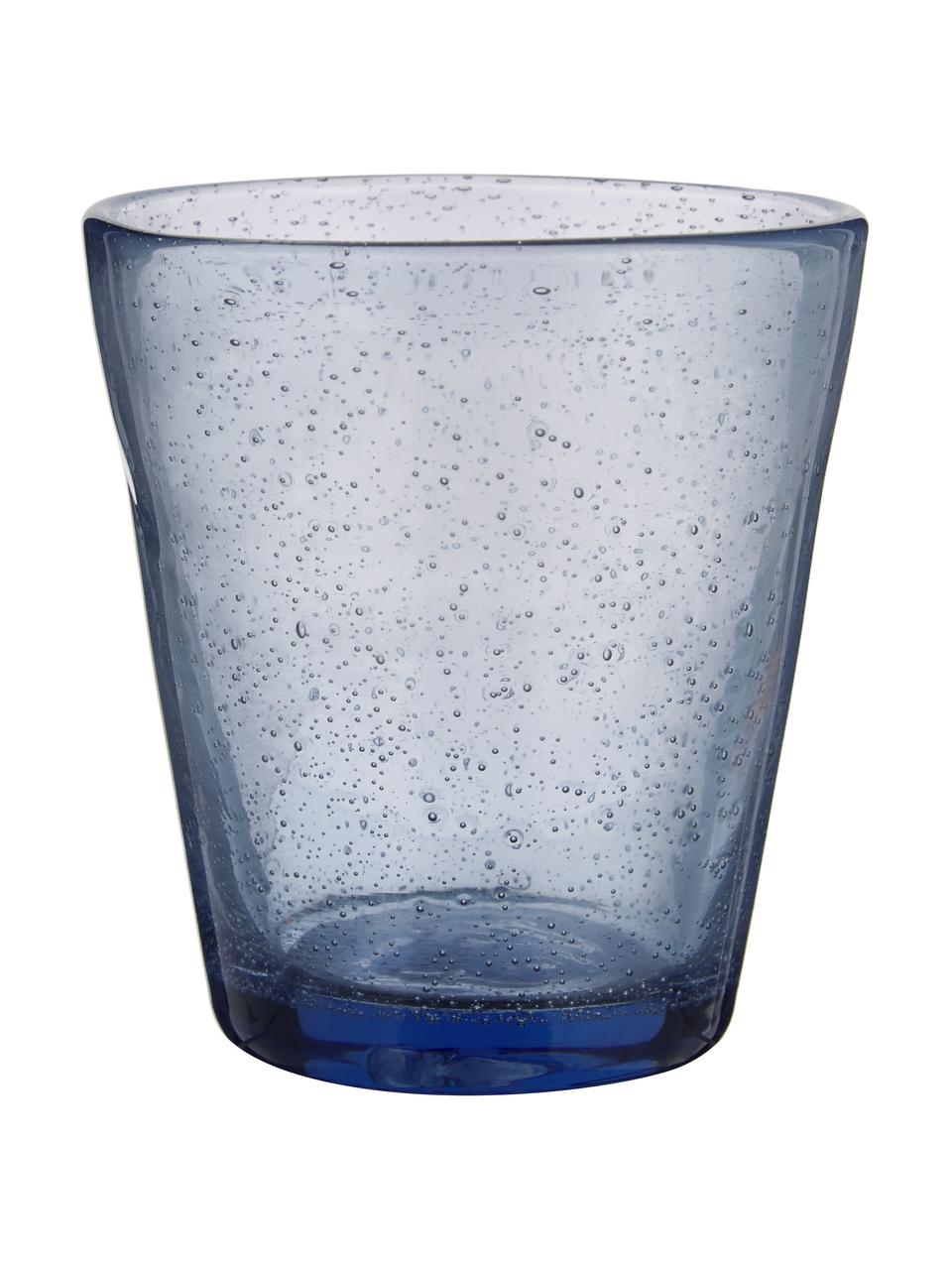 Wassergläser Baita mit Lufteinschlüssen, 6er-Set, Glas, Blau- und Grautöne, Ø 9 x H 10 cm