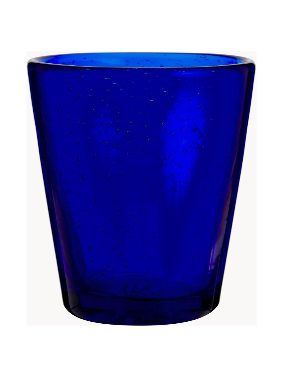 Wassergläser Cancun mit Lufteinschlüssen, 6er-Set, Glas, Blau-, Türkis- und Grautöne, transparent, Ø 9 x H 10 cm, 330 ml