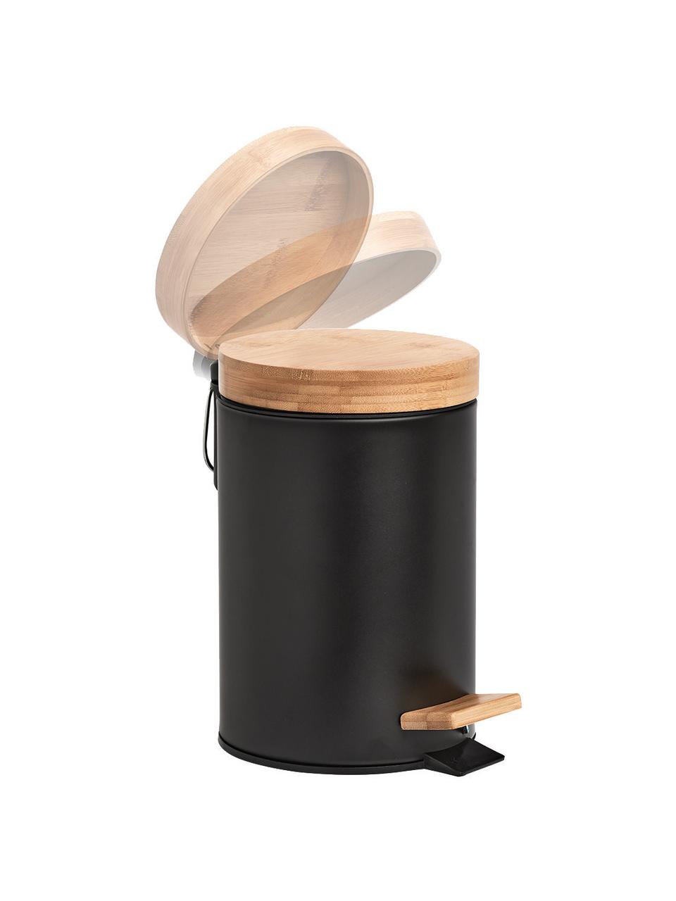 Papelera Tallin, Interior: metal recubierto, Exterior: plástico, Negro, 3 L