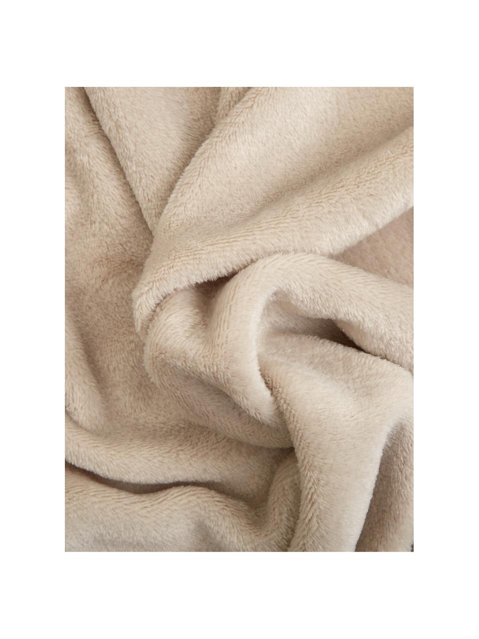 Manta con flecos Bishop, 100% polietileno, Beige, An 130 x L 160 cm