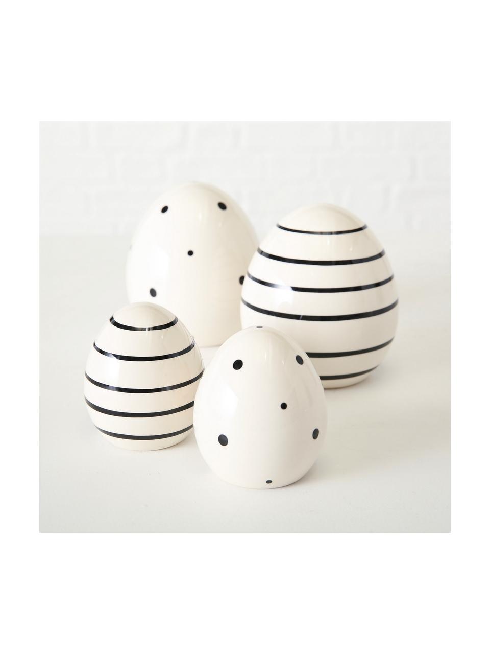 Set de piezas decorativas Finn, 2 pzas., Gres, Blanco, negro, Ø 7 x Al 8 cm