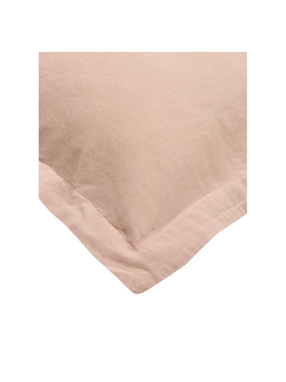 Biancheria da letto in lino lavato rosa Nature, Mezzo lino
(52% lino, 48% cotone)

Densità dei fili 108 TC, qualità standard

Il mezzo lino offre una sensazione piacevole e ha un naturale aspetto sgualcito, che viene esaltato dall'effetto stonewash. Assorbe fino al 35% di umidità, si asciuga molto rapidamente e ha un effetto piacevolmente rinfrescante nelle notti d'estate. L'elevata resistenza allo strappo rende il mezzo lino resistente all'abrasione e all'usura, Rosa cipria, Larg. 155 x Lung. 200 cm