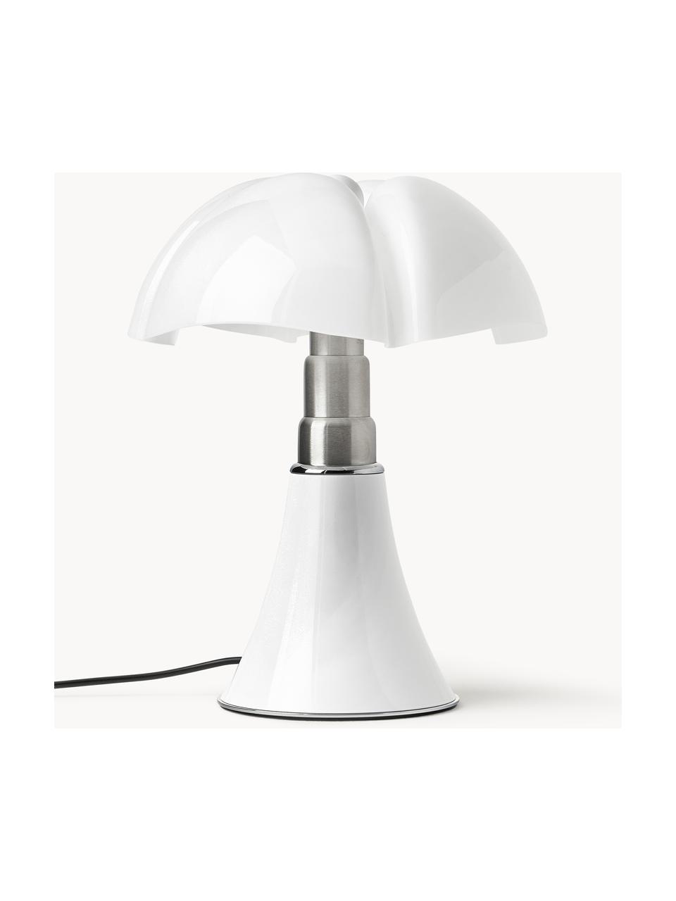 Lampada da tavolo a LED con luce regolabile Pipistrello, Struttura: metallo, alluminio laccat, Bianco opaco, Ø 27 x Alt. 35 cm