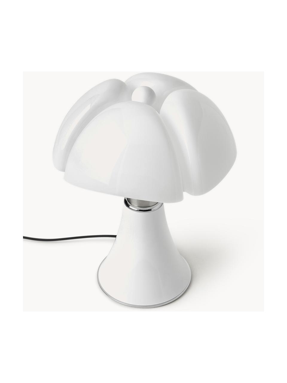 Lámpara de mesa LED regulable Pipistrello, Estructura: metal, aluminio pintado, Blanco mate, Ø 27 x Al 35 cm