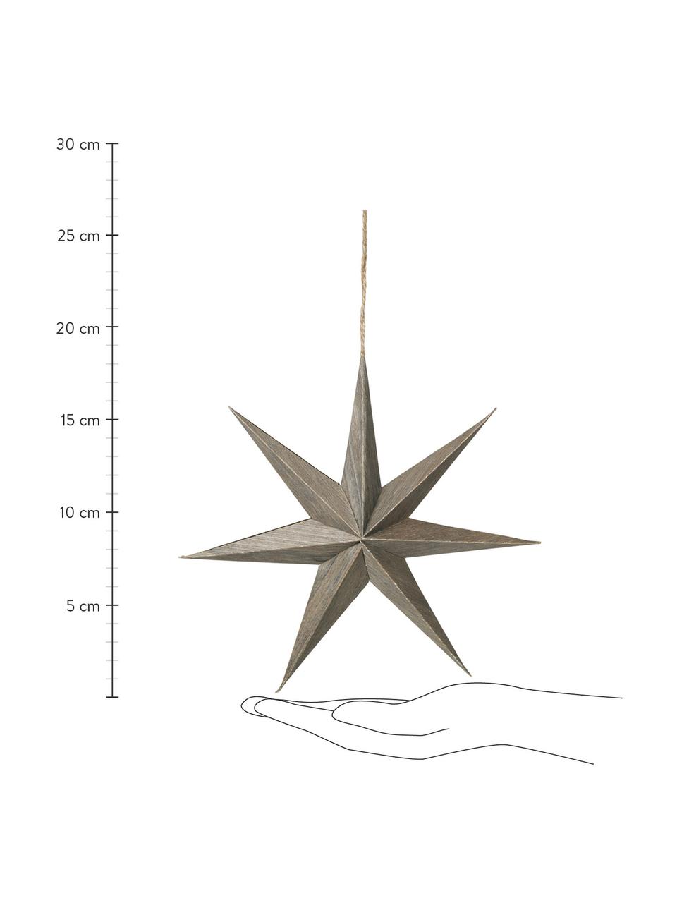 Estrellas para colgar Venice, Ø 20 cm, 2 uds., Madera de álamo, Marrón, Ø 20 x F 4 cm