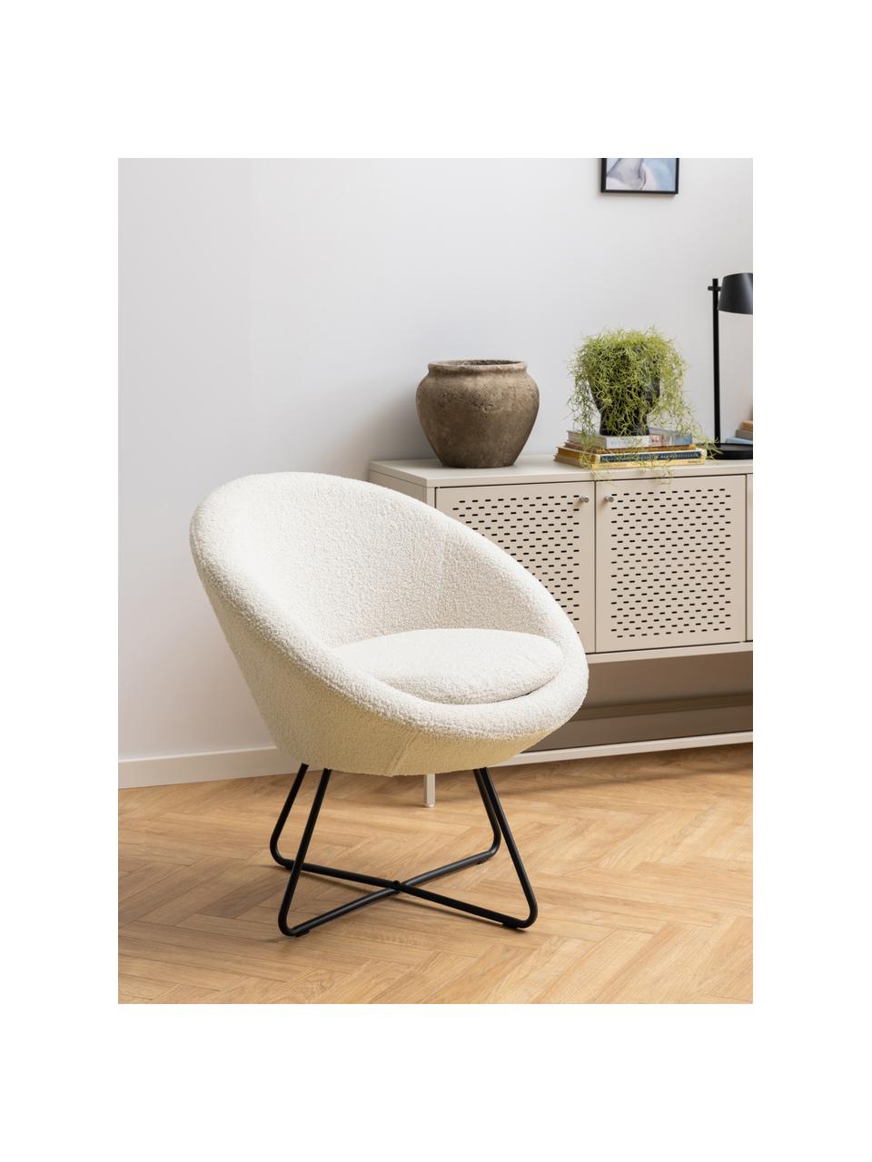 Fauteuil cocktail tissu peluche Center, Peluche beige, larg. 82 x prof. 71 cm