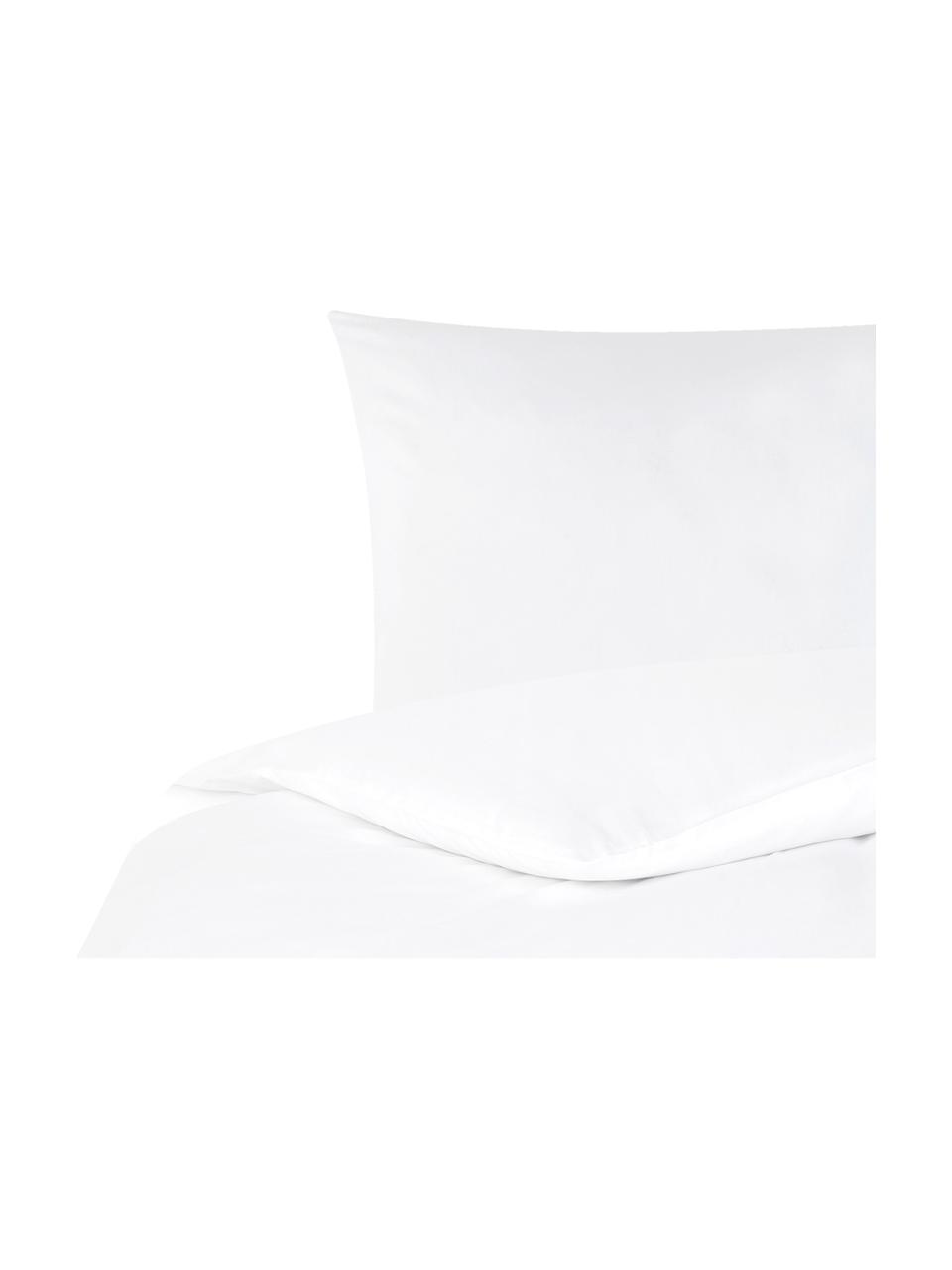 Pościel z satyny bawełnianej Comfort, Biały, 155 x 220 cm + 1 poduszka 80 x 80 cm