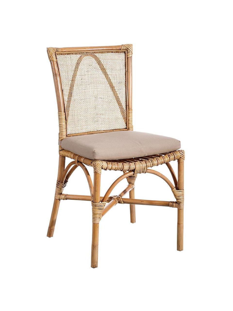 Silla de ratán Gesin, Ratán, Crema, An 46 x Al 90 cm