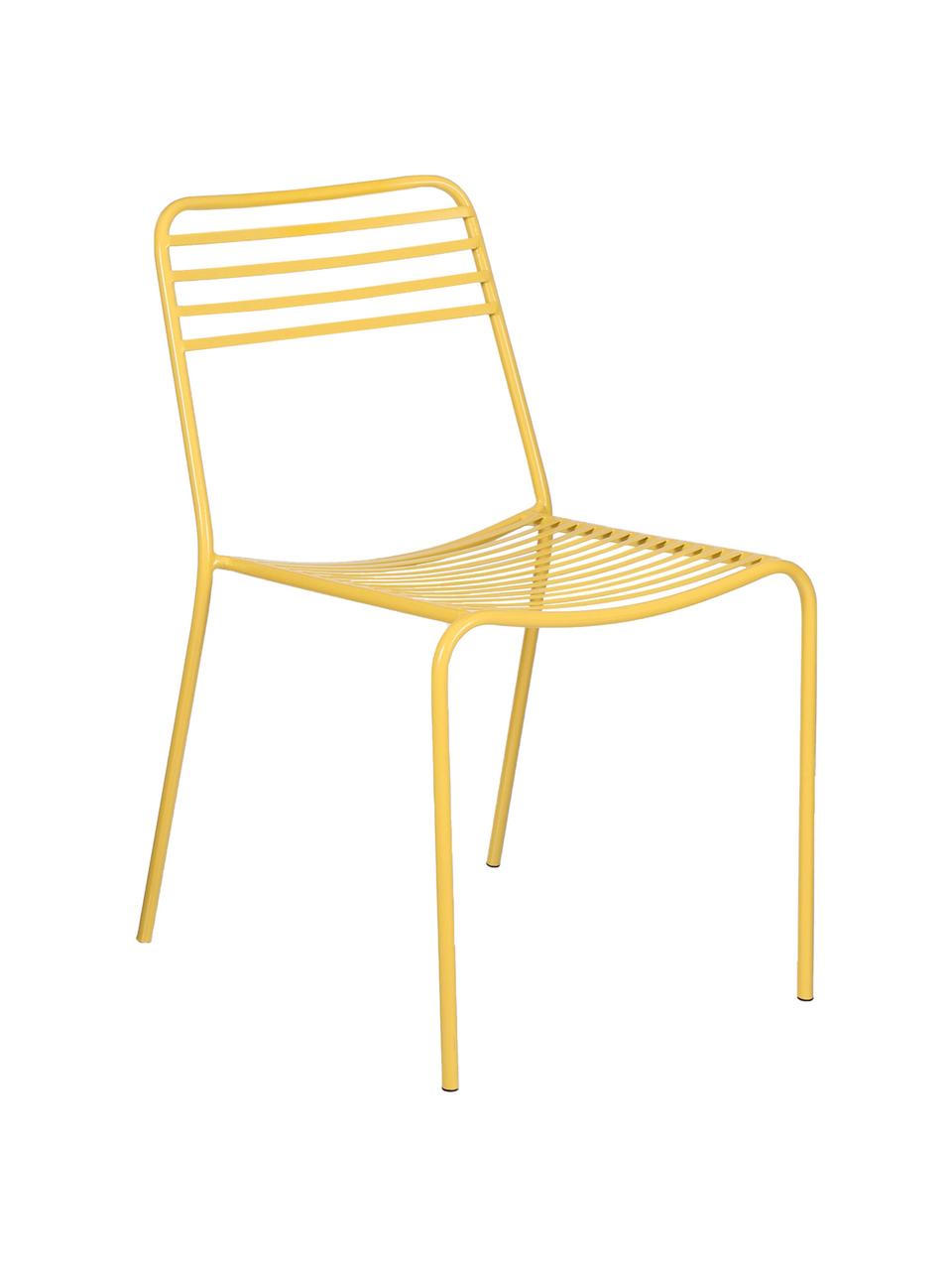 Kovová balkonová židle Tula, 2 ks, Žlutá