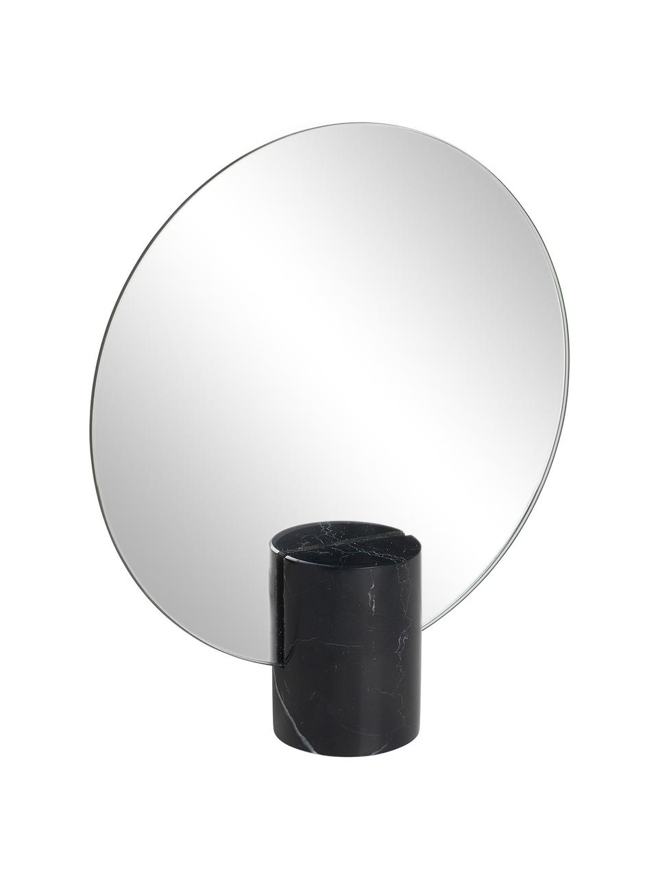 Rahmenloser Kosmetikspiegel Pesa, Spiegelfläche: Spiegelglas, Sockel: Marmor, Schwarz, B 22 x H 25 cm