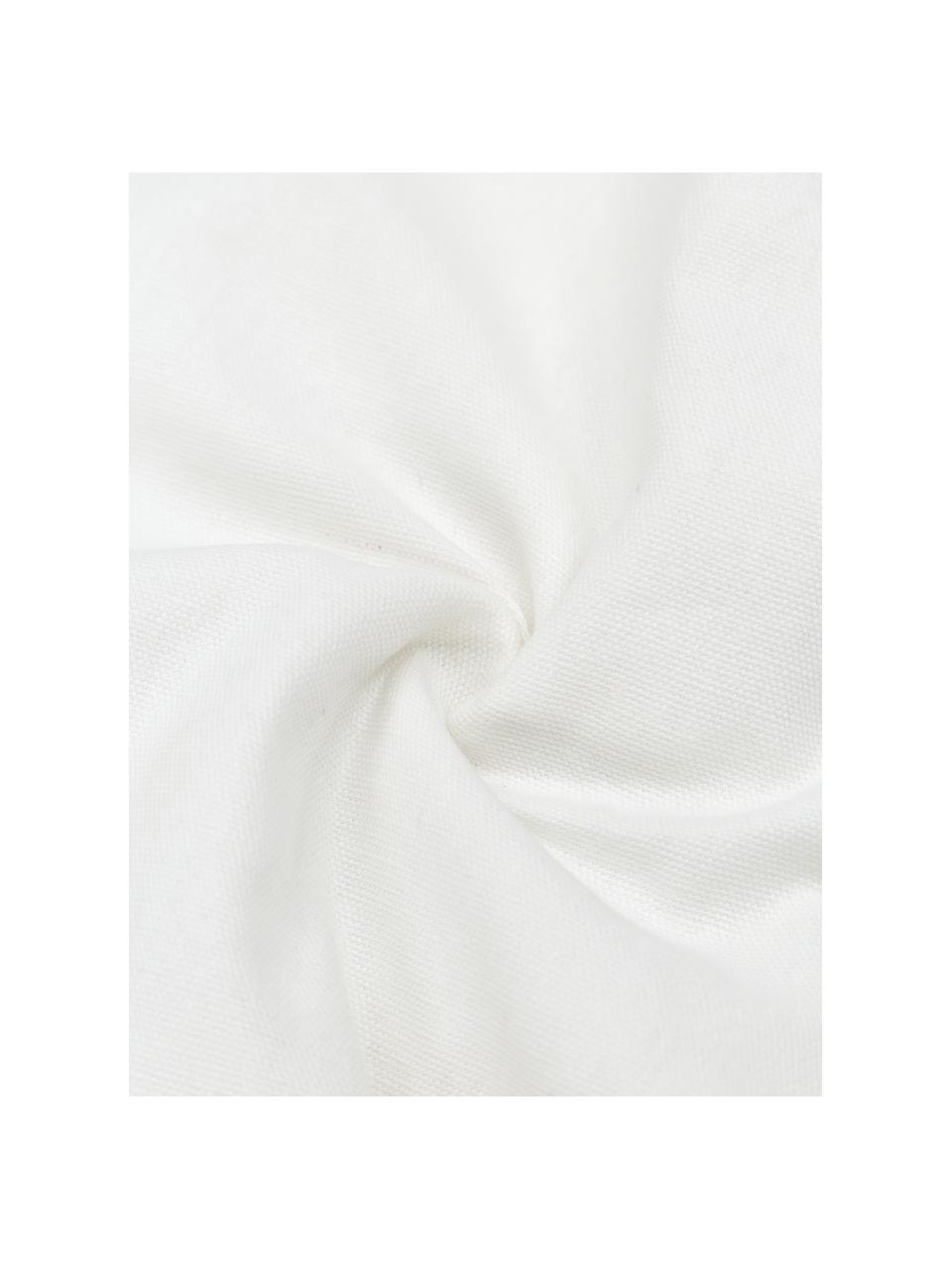 Housse de coussin rectangulaire brodée en coton Terra Nova, 100 % coton, Blanc, beige, noir, larg. 40 x long. 60 cm