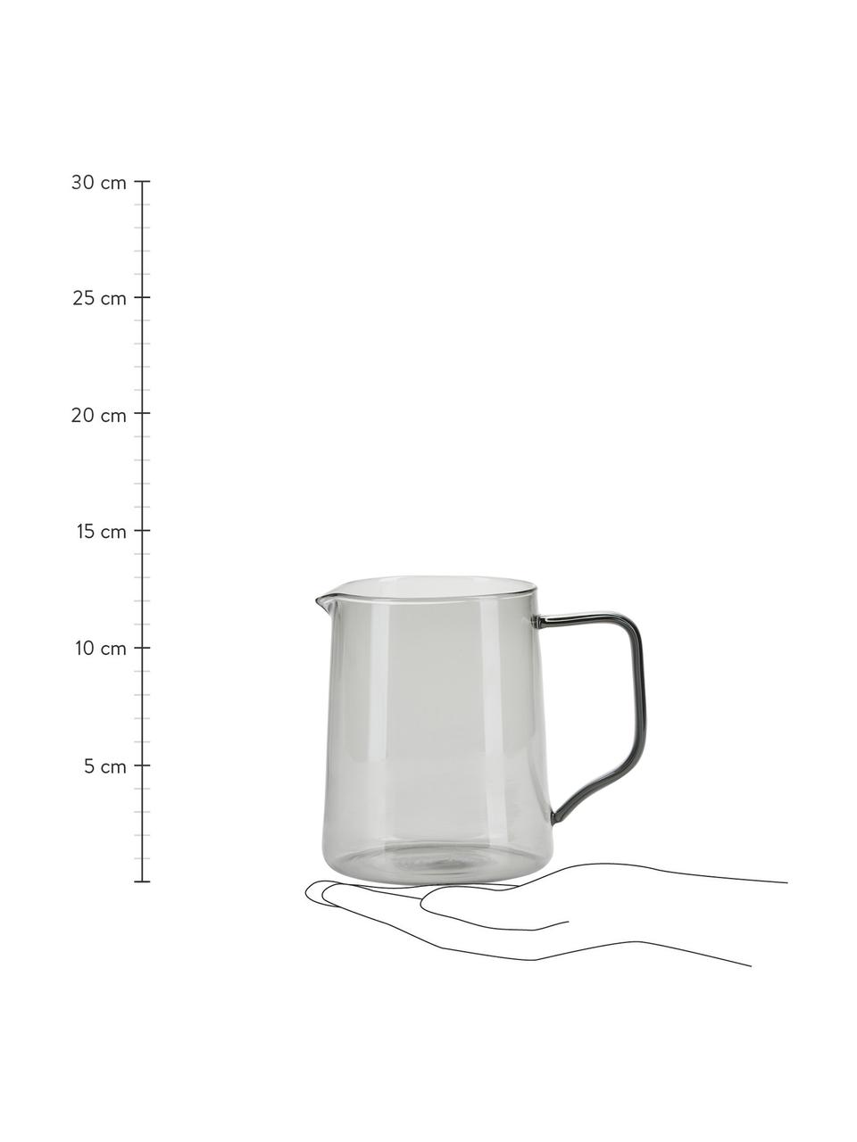 Džbán z borosilikátového skla Melva, 500 ml, Borosilikátové sklo, Sivá, priehľadná, Š 13 x V 12 cm, 500 ml