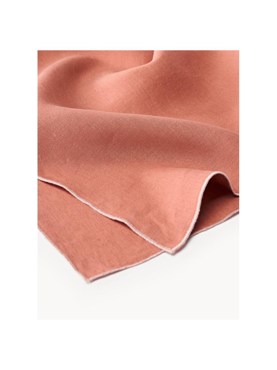 Nappe en lin avec passepoil Kennedy, 100 % lin délavé

Le lin est une fibre naturelle qui se caractérise par ses propriétés respirantes, sa résistance et son toucher doux

Le matériau est certifié STANDARD 100 OEKO-TEX®, 6760CIT, CITEVE, Rouge corail, rose pâle, 6-8 personnes (long. 250 x larg. 140 cm)