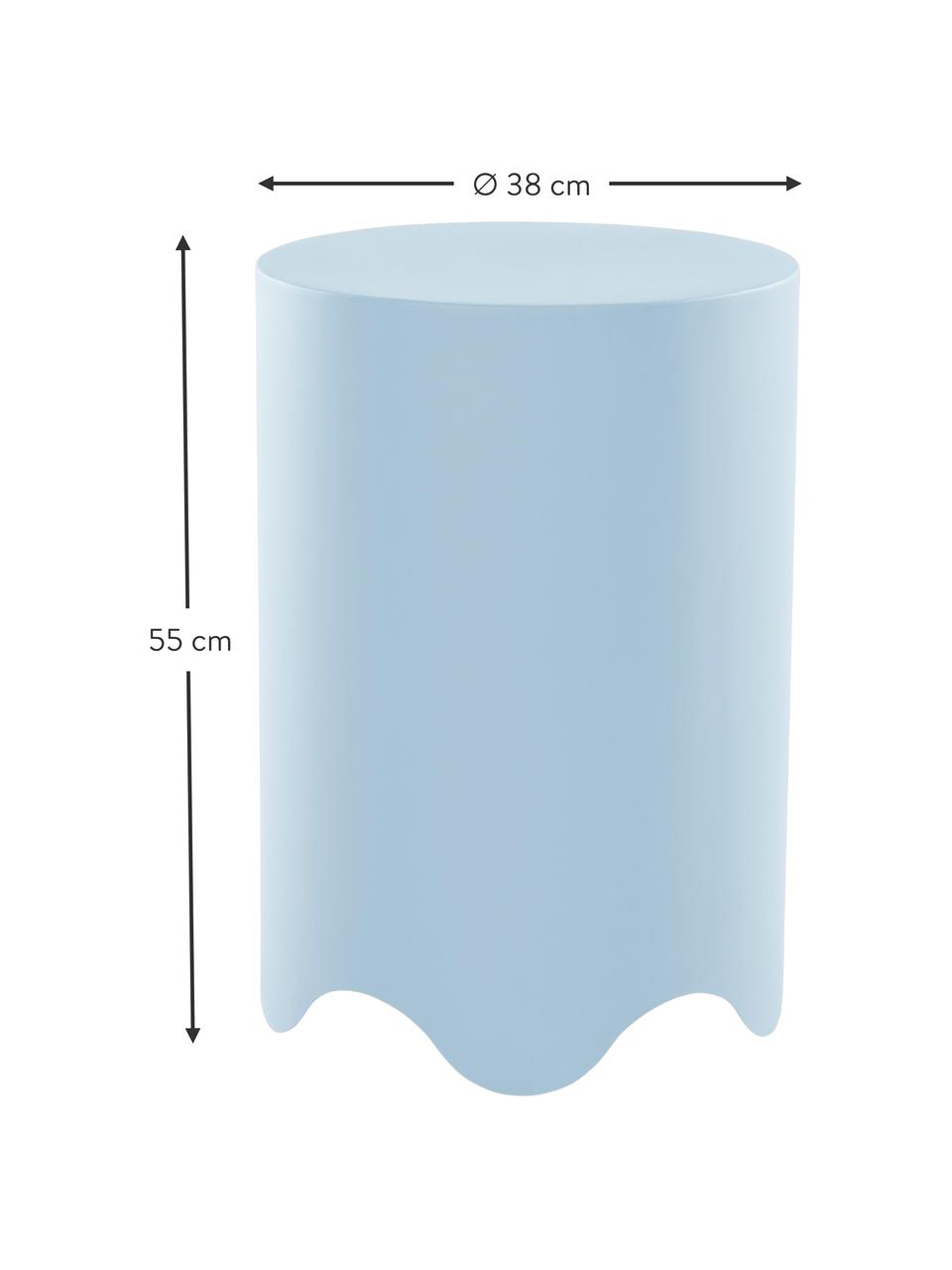 Kulatý odkládací stolek Boom, Železo s práškovým nástřikem, Světle modrá, Ø 38 cm, V 55 cm