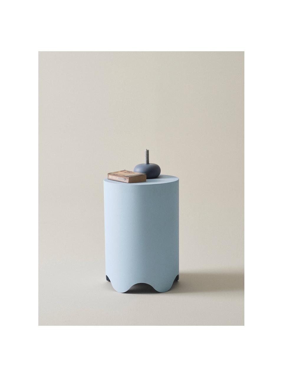 Ronde bijzettafel Boom, Gepoedercoat ijzer, Lichtblauw, Ø 38 x H 55 cm