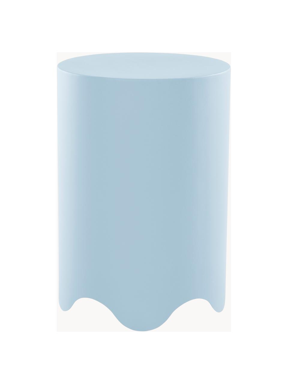 Table d'appoint ronde Boom, Fer, revêtement par poudre, Bleu ciel, Ø 38 x haut. 55 cm