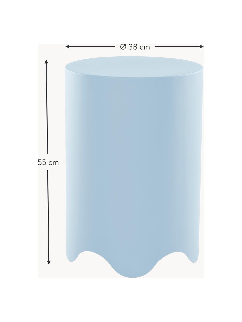 Ronde bijzettafel Boom, Gepoedercoat ijzer, Lichtblauw, Ø 38 x H 55 cm