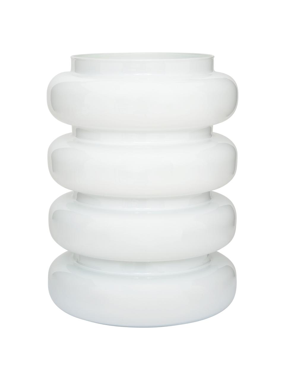 Design-Vase Bulb aus recyceltem Glas, Glas, Weiß, Ø 19 x H 25 cm